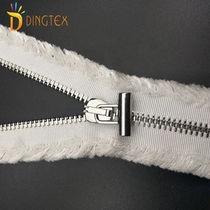 Good sell factory latest close end white metal zipper with custom metal zipper puller