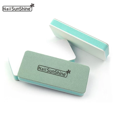 Green and White Double-sided Polished Block Sponge Nail File Buffer Professional Nail Tools Nail Salon