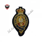 Green Blazer Background BC82 Gold Wire Regiment Badge GIBRALTAR PER MAREPER TERRAM Cut out Pocket badge