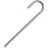 Import Ground stakes curved steel silver heavy duty J hook rebar chisel point end free sample canopy stake garden swing ground anchors from China