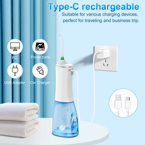 H2ofloss Hot Sale Electric Water Flosser Large Tank 300ml Teeth Cleaning 2024 Portable Oral Irrigator For Oral Care