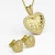Import Heart Shape Smooth Surface Pendant Necklace Stud Earrings Jewelry Set Gift from China