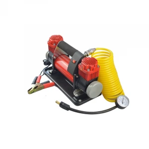 Heavy Duty Air Compressor 2 Cylinder Car Tire Inflator 2*40MM DC 12V 15A Big Power 101-150psi Ce Air Inflation Portable 40mins
