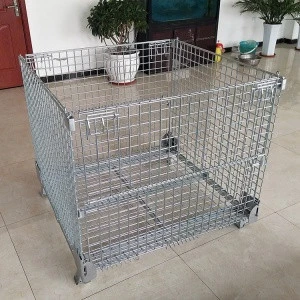 heavy duty steel iron wire mesh large garage folding lockable storage container security cages