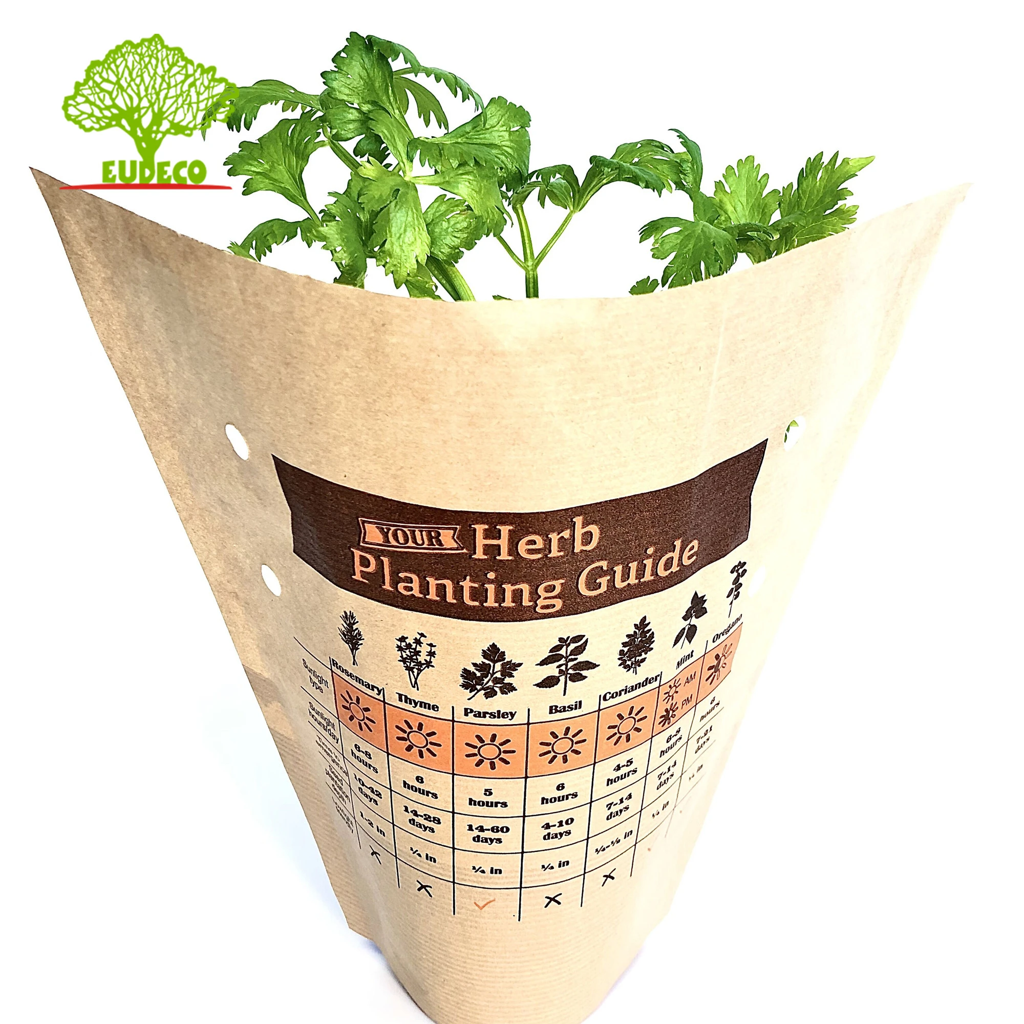 Herb Sleeve Custom Desgin Packaging Paper Bag Kraft Paper Eco-friendly Waterepellment