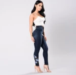 HFS1695B Europe New Trendy Embroidered High Elastic Women Skinny Jeans