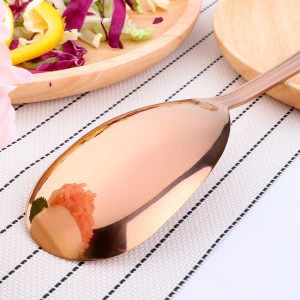 High-end Salad Tools Steel Mirror Polishing Falad Scoop with Creative Handle