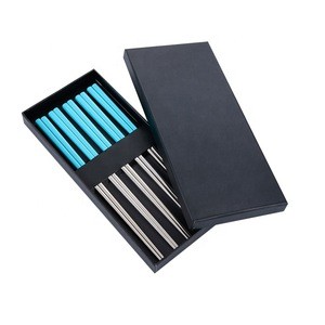 High quality 18/8 color handle stainless steel chopsticks for gift set