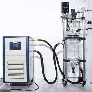 High quality 50 liter jacketed glass biodiesel reactor