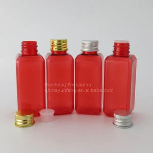 High Quality 50ml small cosmetic plastic bottle with aluminum screw cap