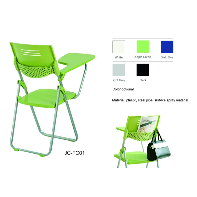 High Quality Colorful Customized Multi-Funcational Folding Classroom-Chairs With Writing Board for School