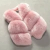 High Quality Custom Kids Clothes Girls Children Coats Light Pink Gilet Faux Fox Fur Coat