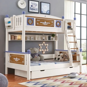 High quality fashion funny colorful kids furniture bedroom sets foshan baby bunk bed