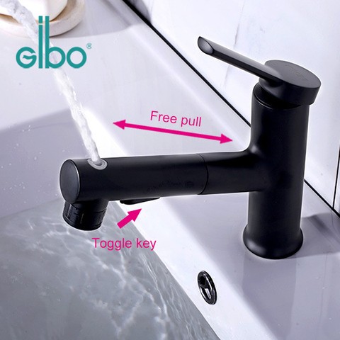 high quality pull out brass basin mixer faucet tap bathroom
