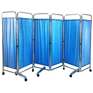 High quality stainless steel hospital bed screen curtain ward folding screen