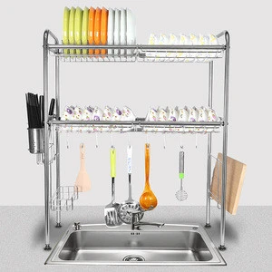 High quality stainless steel kitchen storage over the sink dish drying rack