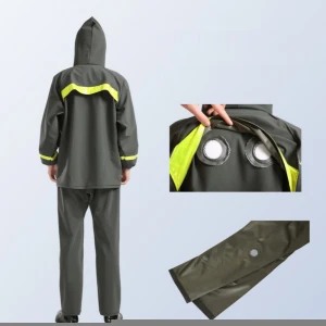 High quality wholesale outdoor labor protection reflective pvc  raincoat pants and jacket formotorcycle
