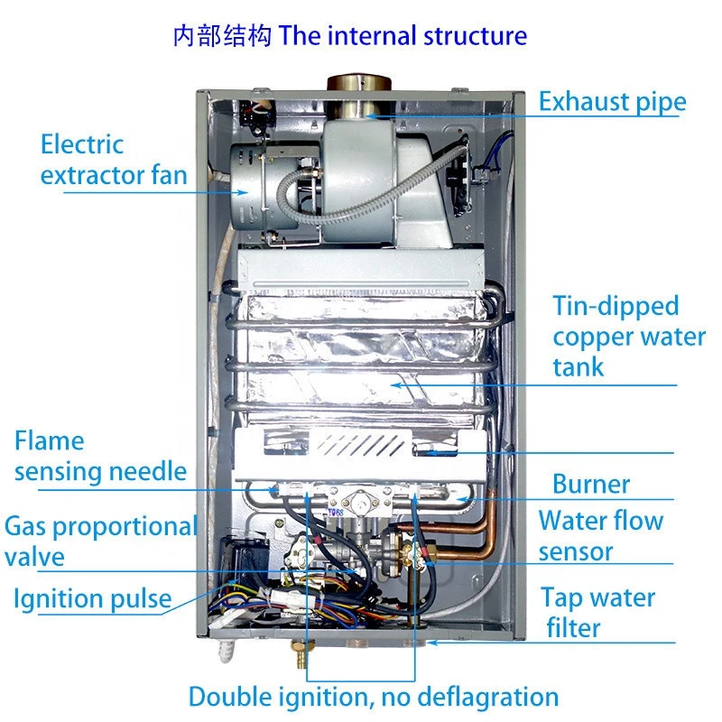 home appliance forced 8L 10L12L smoke exhaust water heater gas water heater strong exhaust type