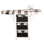 Home Furniture Ironing Board Wooden Ironing Cabinet With Wicker Drawer