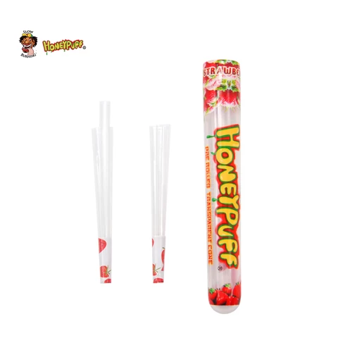 Honeypuff strawberry Flavored Pre Rolled Cones (48 Tubes) with Rolling Paper Tube King Size with Tips (110mm)