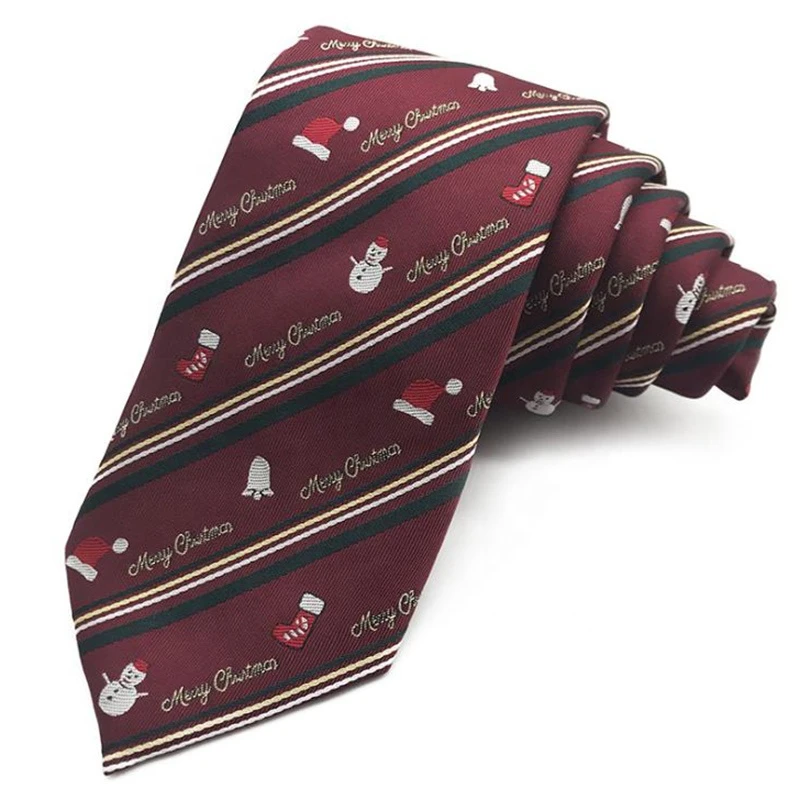 hot sale custom mens cartoon logo polyester neck tie for christmas