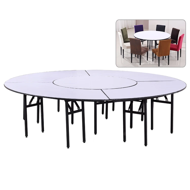 Hot sale high quality top metal hotel modern design wooden top round dining table