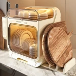 Hot Sale Plate Dish Bowl Cups Spoon Storage Rack Drainer Plastic Dust-proof Kitchen Drying Plastic Dust-Proof Dish Rack
