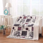Hot Sale Promotional England Flag Coral Fleece Sherpa Blanket