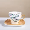 Hot Sales Ins Porcelain Mugs/Cups& Saucers Gold Handle Ceramic Cup Sets With Saucers Gold Rim Stylish Coffee Tea Cups & Saucers