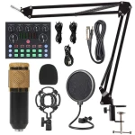 Hot sales S8 live streaming equipment set microphone podcast singing recording mobile phone live streaming sound card microphone