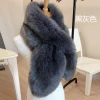 Hot Selling Autumn Winter Warm faux fur long scarf scarves faux fur hat and scarf