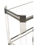 Hotel Acrylic Stainless Steel Room Service Cart Custom Clear Acrylic Metal Hotel Trolley