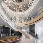 Hotel customized luxury crystal light Stainless steel chassis K9 crystal chandelier