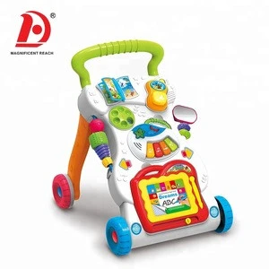 HUADA 2019 Hot Selling Eco-friendly Plastic Light Music Baby Learning Walker Toy for Little Baby