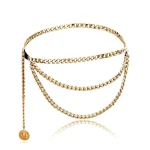 Huihong 2020 new design hiphop style Hip high waist gold plated women belts