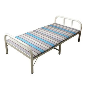 Iron School Dormitory Bed Wooden Single Designs Mattress Price Folding Home Furniture Black Metal Frame Full Parts Sale Double