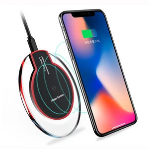 K9 Universal Crystal Qi Wireless Charger With LED Light  Mobile Phone Wireless Charging UUTEK