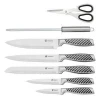 Kitchen accessories embossed handle 8pcs carving knife set