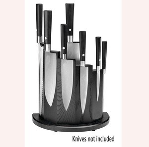 Kitchenware Wood Magnetic Knife Block Black round magnetic knife block
