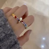 Korean version of sweet color love ring color bump personality autumn and winter cold wind rings fashion accessories