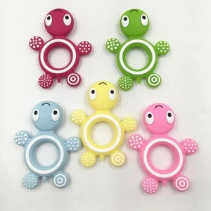 Leatch soft toy turtles silicone baby teether