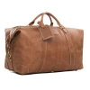 Leather Travel Bag Vintage Genuine Leather Holdall Leather Weekender Duffel Bag for Overnight