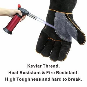 Leather Welding Gloves - Heat/Fire Resistant, Perfect for Gardening/Oven/Grill/Mig/Fireplace/Stove/Pot Holder/Tig Welder/Animal