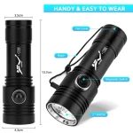 Led Diving Flashlight White and Yellow Light IPX8 Underwater Powerful Professional Diving Light Scuba Diving Gear Torch