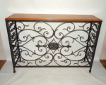 living room glass top Wrought Iron Console Table
