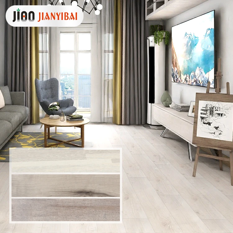 living room grey engineered flooring 8mm indoor composite multilayer hardwood floor E0