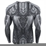 Long Sleeve Rash Guard Training BJJ Fight wear Compression shirt Sublimated Digital Print Rash Guard