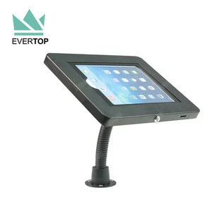 LST04-C Flexible Gooseneck Counter Top android tablet security stand with lock, Desktop Secure tablet pc stand for ipad Sumsung