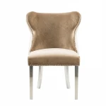Luxury PU Tufted Dining Chair Upholstered Dining Chair with Nailhead Trim French Style Chair Armchair