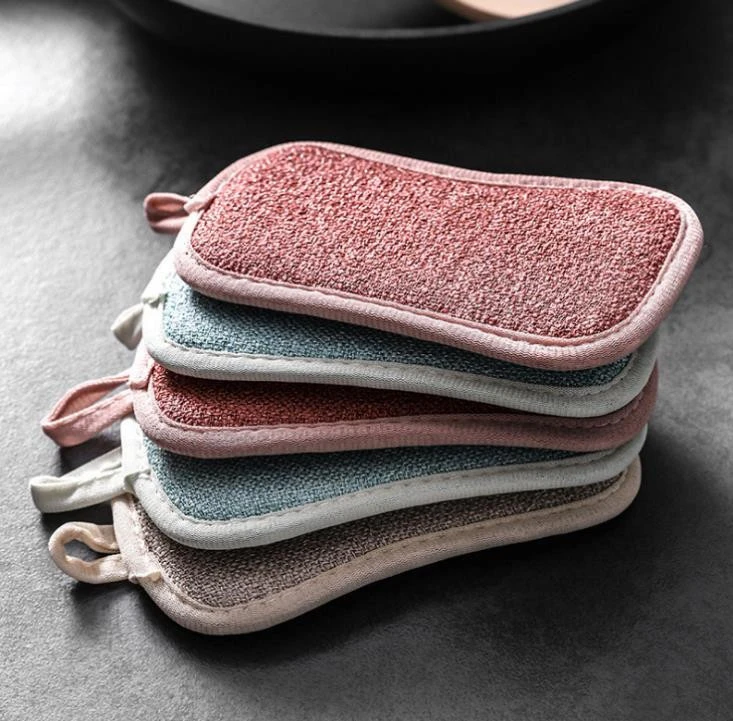 Magic Cloth Double Sided Sponge Scouring Kitchen Cleaning Tools Brush Pad Decontamination Dish Towels